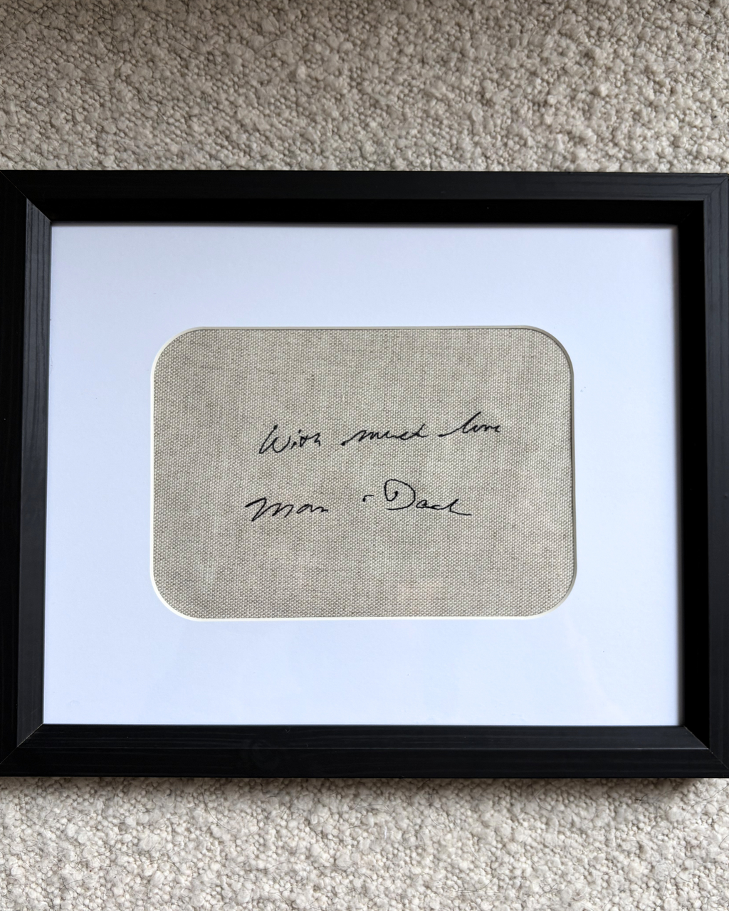 Custom Handwritten Embroidered Note