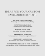 Custom Handwritten Embroidered Note